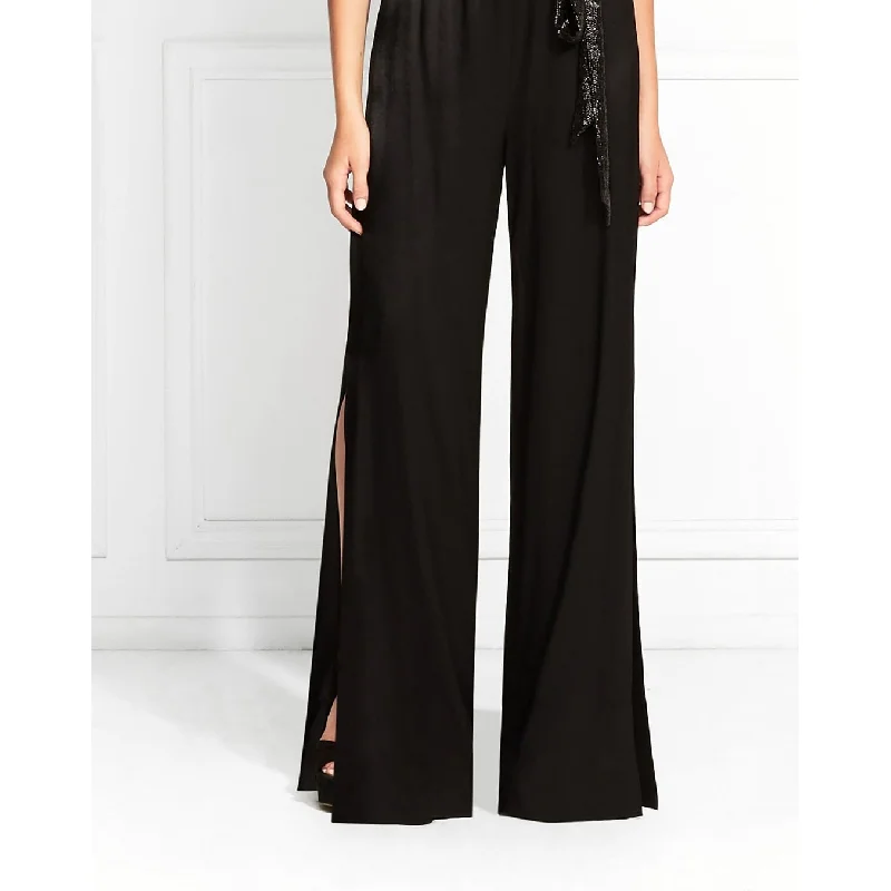 Rachel Zoe Women's Aiden Drapey Viscose Sequin Jumpsuit Black Size 4 Elegant Sequin Gown