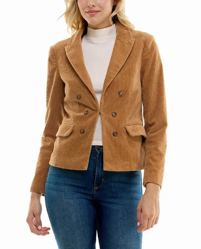 Natalie Corduroy Blazer In Light Tan Business Casual Blazer