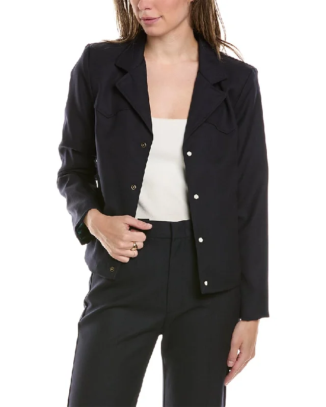 THE GREAT The Western Wool-Blend Blazer Tailored Blazer for Women