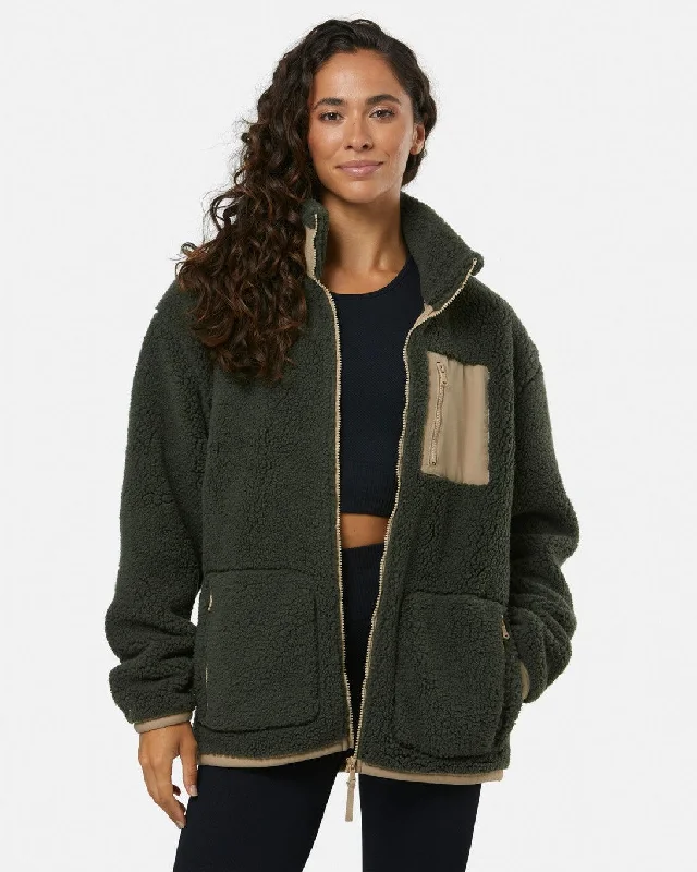 Industry Fleece Jacket in Khaki Women's lined jackets