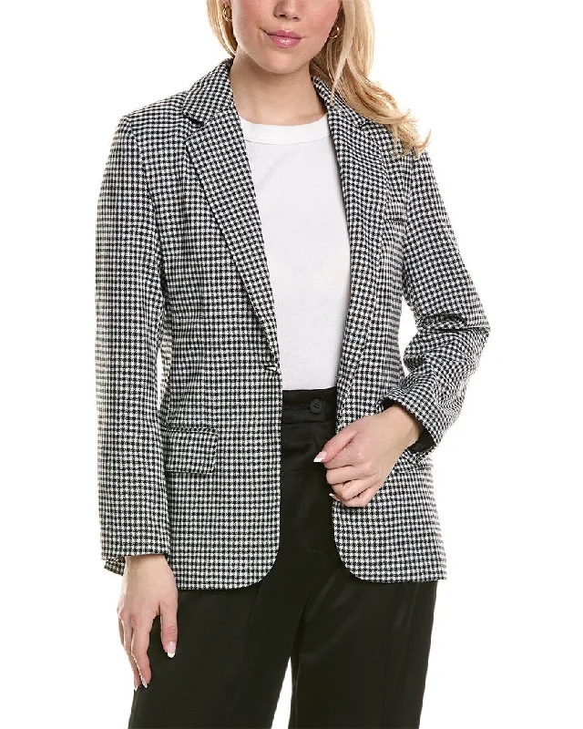 Colette Rose Printed Blazer Blazer with Shoulder Pads