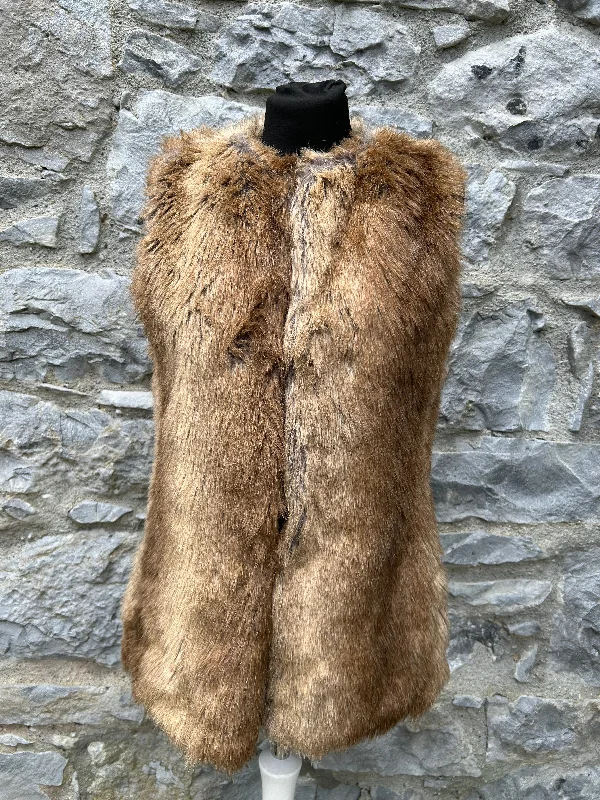 Brown furry gilet uk 8 Women's premium jackets