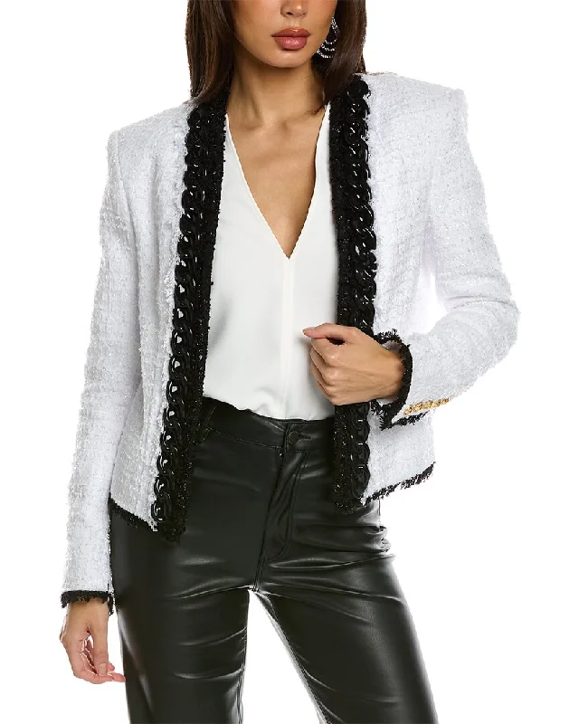 Balmain Side To Side Silicon Chain Tweed Jacket Double-breasted Blazer Jacket