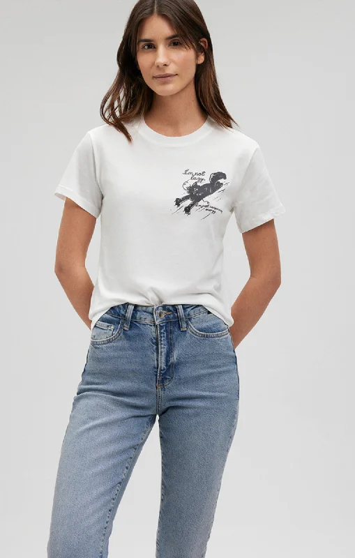 LAZY CAT T-SHIRT IN ANTIQUE WHITE