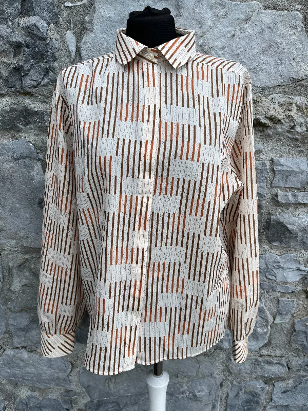 70s brown stripy shirt uk 12-14