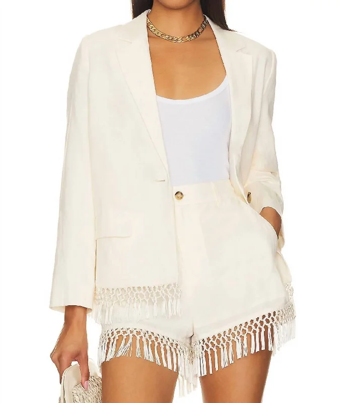 Chitra Jacket In Macadamia Minimalist Blazer Look