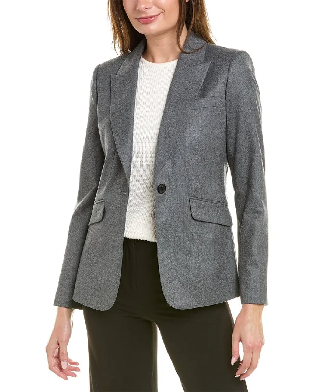 Brooks Brothers Flannel Wool Blazer Elegant Blazers for Women