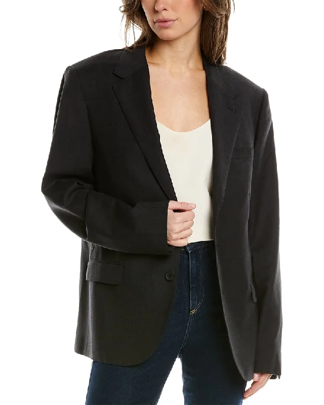 IRO Mitch Wool-Blend Jacket Blazer with Shoulder Pads