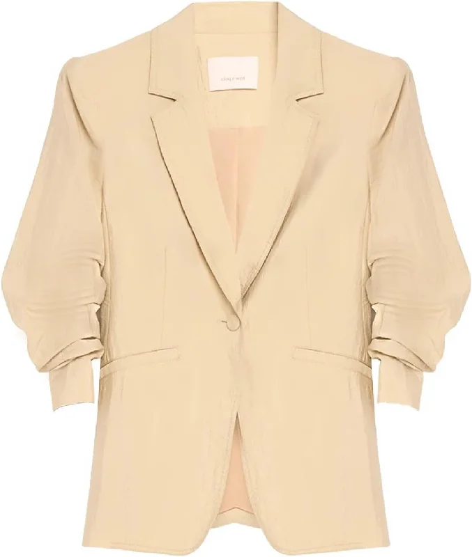 Cinq a Sept Women's Khloe Tumbled Woven Blazer, Khaki Stylish Women’s Blazer