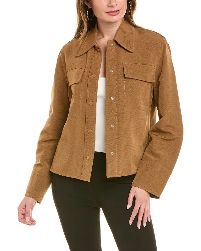 Vince Textured Shirt Jacket Women’s Blazer with Pleats