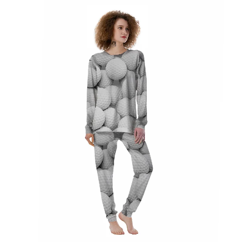 3D Golf Ball Print Women's Pajamas Discounted pajama sets