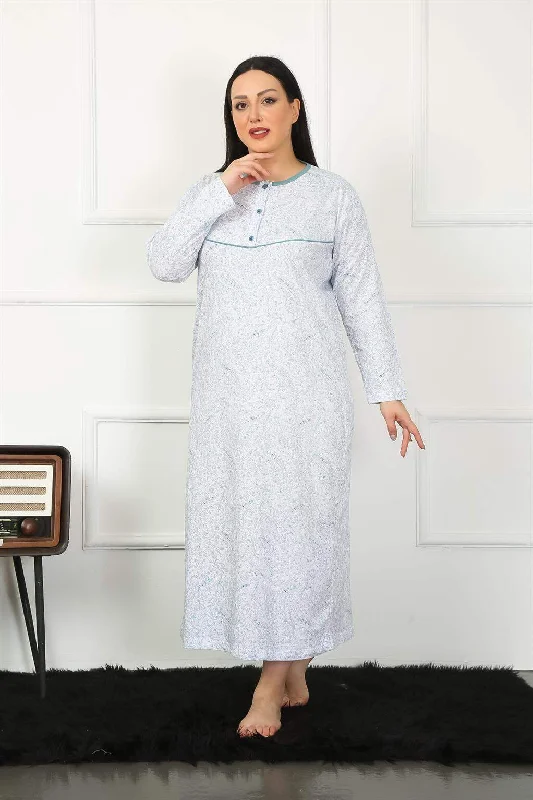 Big Long Sleeve Oil Mom Nightgown 1359 Budget-friendly pajama sets