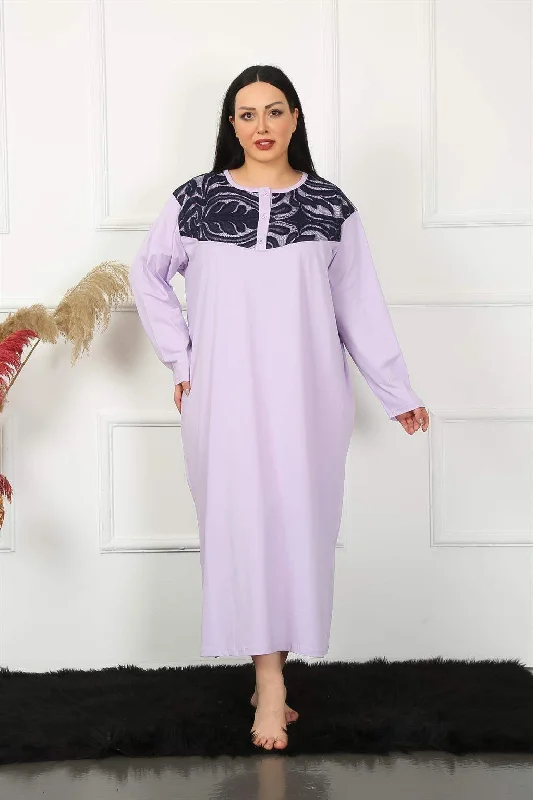 Long Sleeve Lace Lilac Mother Nightgown 1355 Short sleeve pajama sets