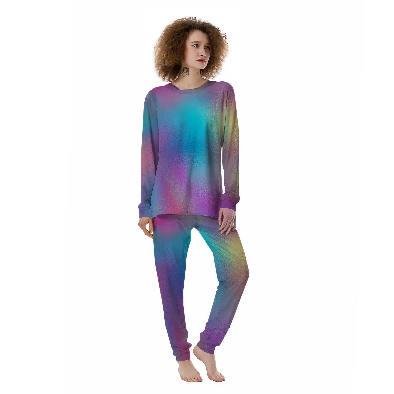 Texture Holographic Print Women's Pajamas Two-piece pajama sets