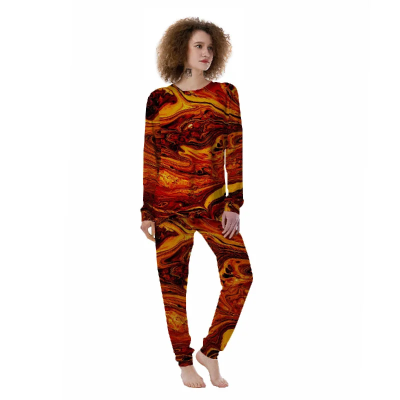 Texture Lava Print Women's Pajamas Cartoon pajama sets