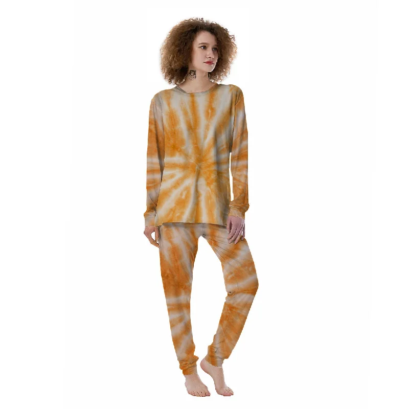 Tie Dye Orange Print Women's Pajamas Unisex pajama sets