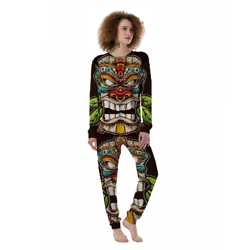 Tiki Hawaiian Print Women's Pajamas Two-piece pajama sets