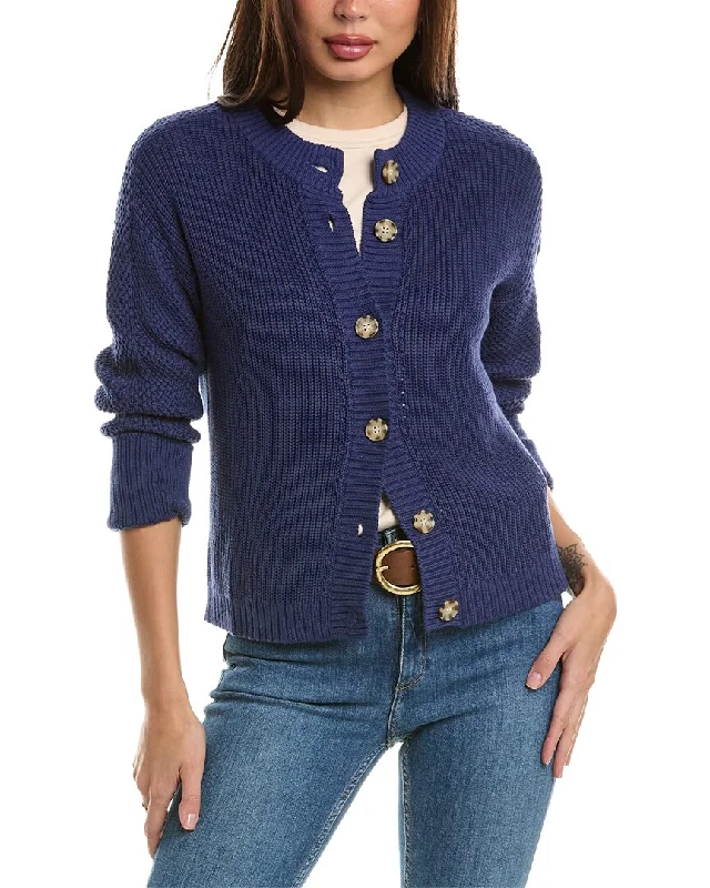 Hannah Rose Textured Cashmere-Blend Cardigan Cropped sweaters