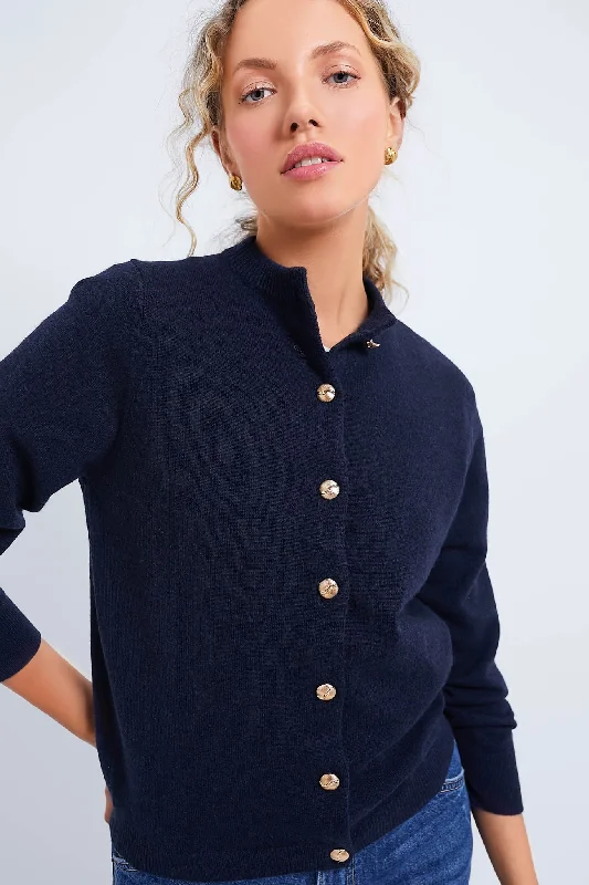 Navy Quinn Cashmere Cardigan Best sweaters for cozy nights