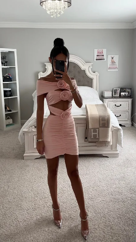 CYANEE PEACH OFF SHOULDER MINI DRESS Zara mini dresses