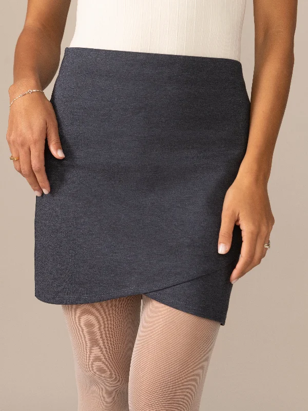 Tulip Ease Knit OTK Skirt in Heather Lake Sequin unclassified skirts