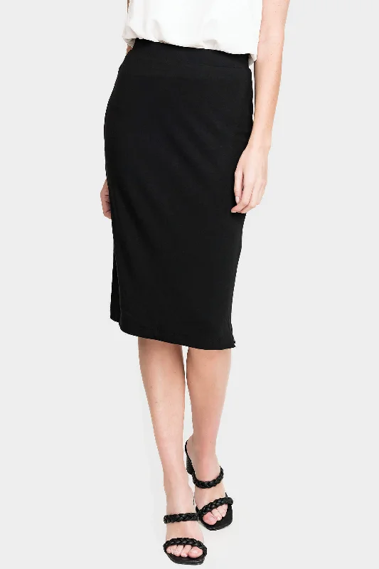 Essential Zippered Side Slit Ponte Skirt Beach unclassified skirts