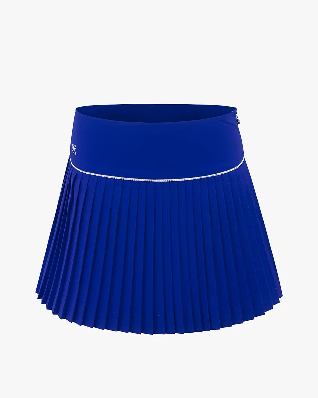 Fair Liar Signature Flared Pleated Skirt - Blue Elegant unclassified skirts