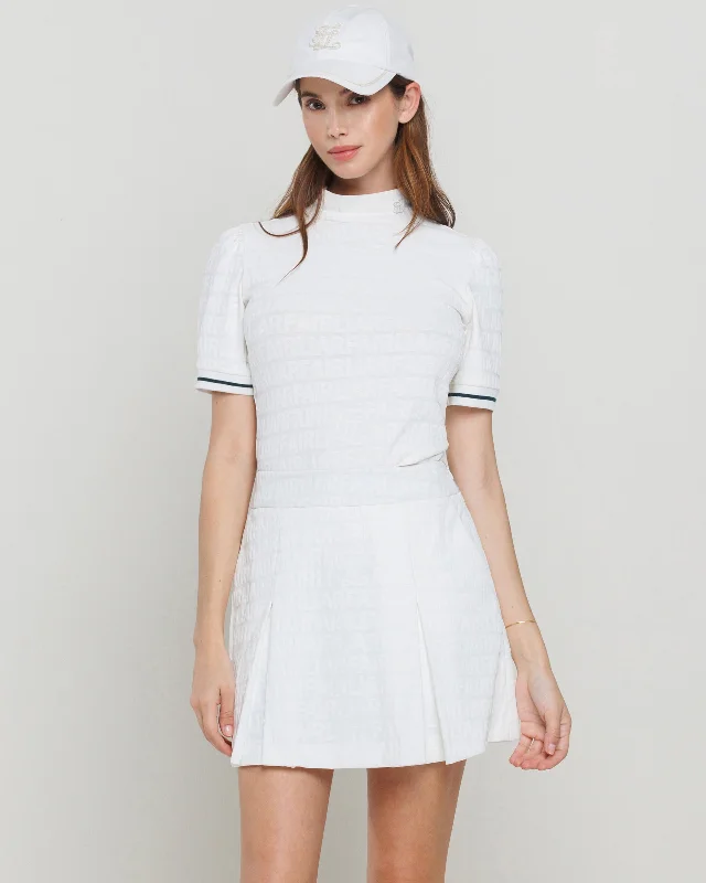 FL jacquard volume logo band skirt - White Elegant evening unclassified skirts