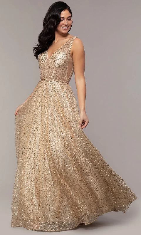 Open-Back Glitter Formal Evening Dress with Pockets PrettyLittleThing party dresses