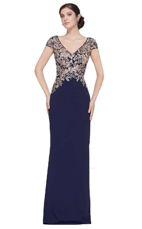 Rina Di Montella - Cap Sleeve Gilded Evening Dress RD2652 Bodycon party dresses