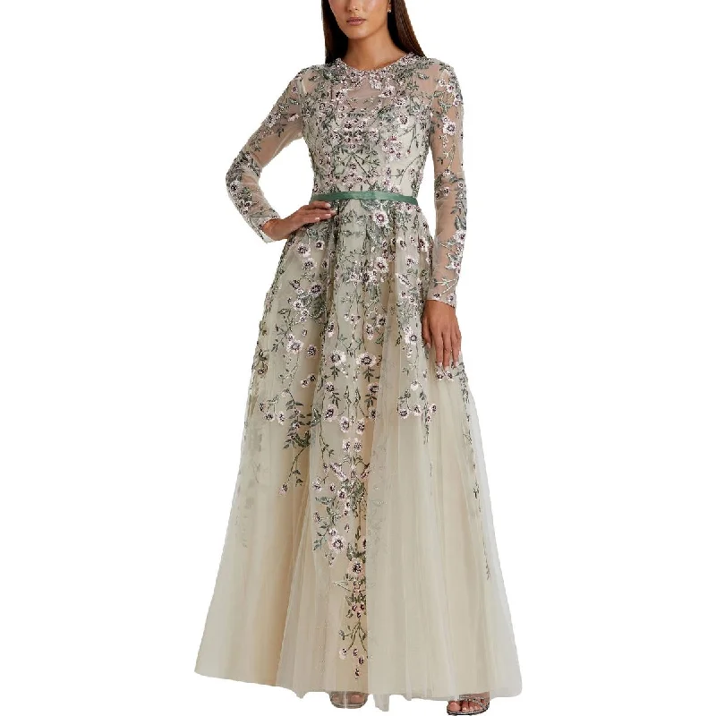 Mac Duggal Womens Floral Embellished Evening Dress Casual floral dresses