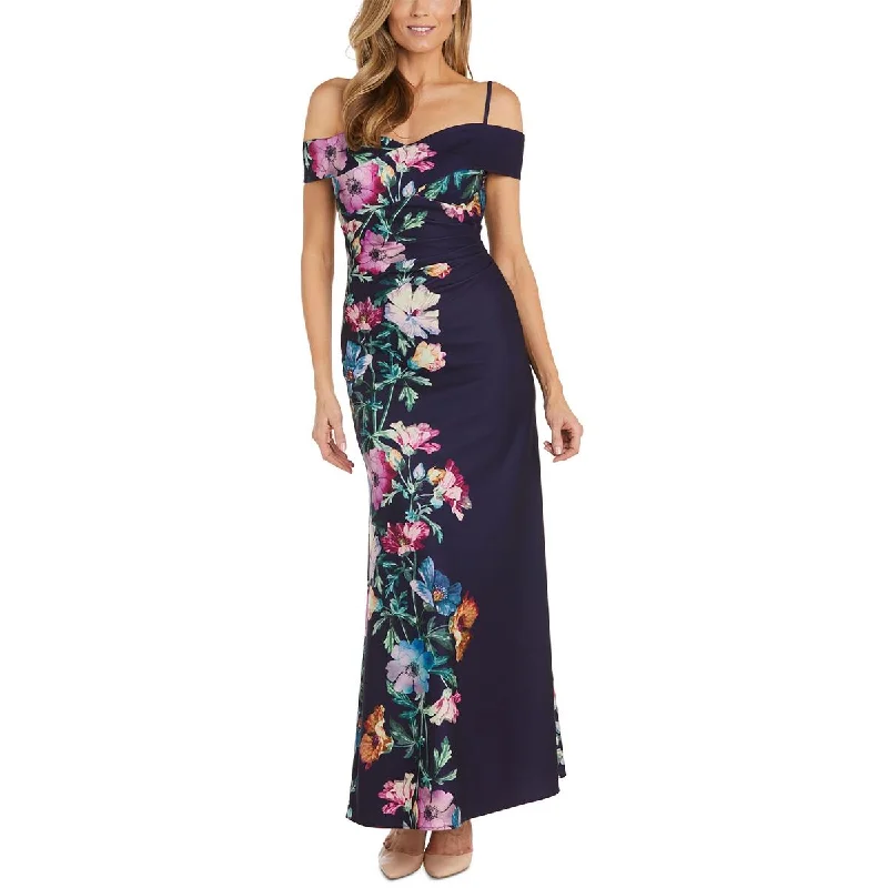 NW Nightway Womens Floral Print Cold Shoulder Evening Dress Vacation floral dresses