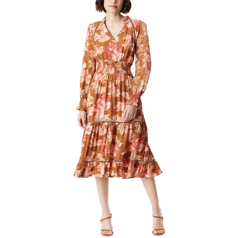 Sam Edelman Womens Tiered Floral Print Fit & Flare Dress High-end floral dresses