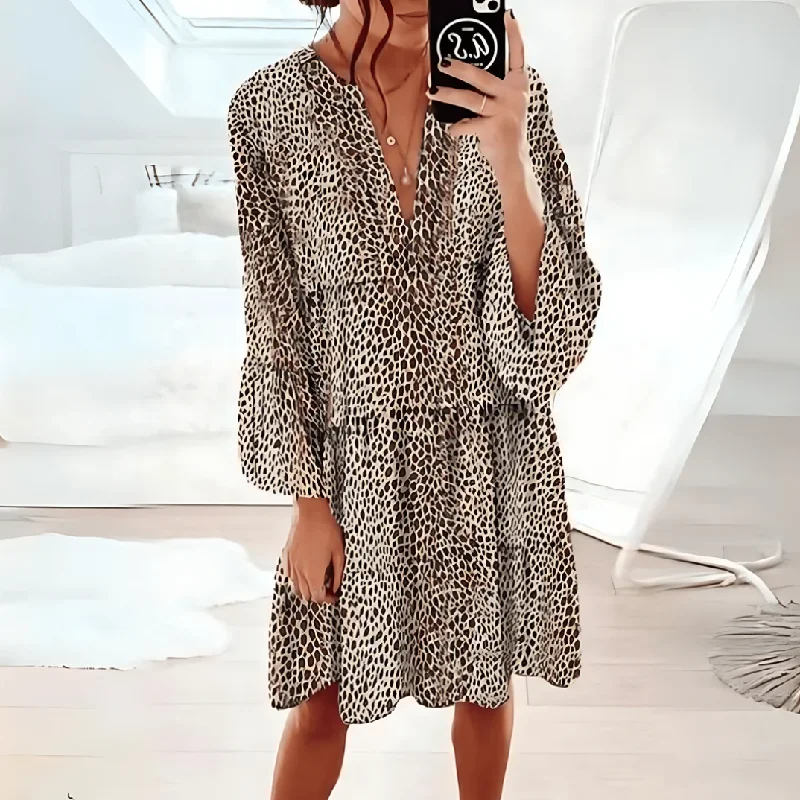 Selena® | Animal print Stylish dress Floral dresses under $50