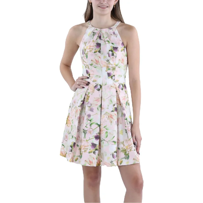 Vince Camuto Womens Pleated Floral Print Fit & Flare Dress Birthday floral dresses