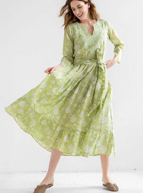 Nancie Cotton Dress in Green Festival unclassified dresses