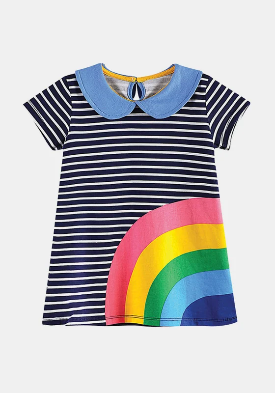 Striped-Navy blue