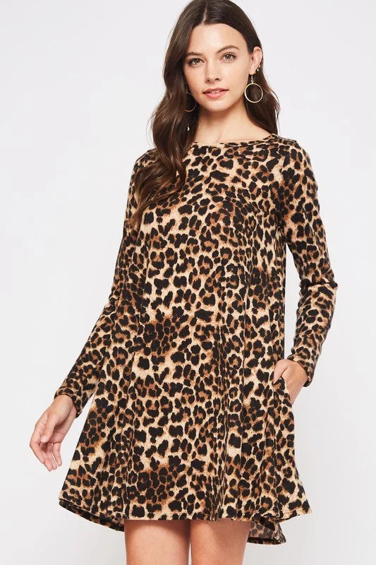 Beeson River Brushed Leopard Dress Open-back unclassified dresses