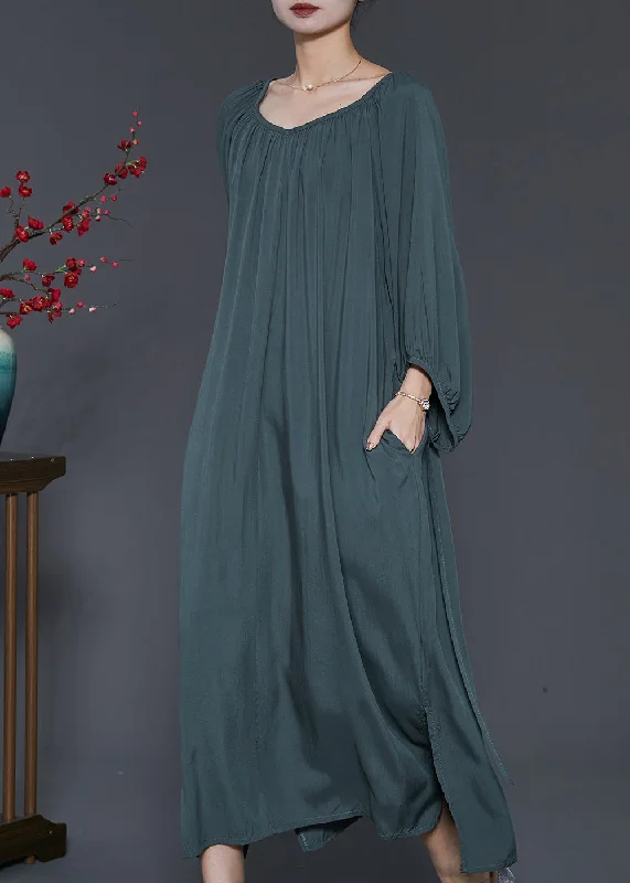 Blackish Green Cotton Robe Dresses Oversized Spring SD1017 Y2K unclassified dresses