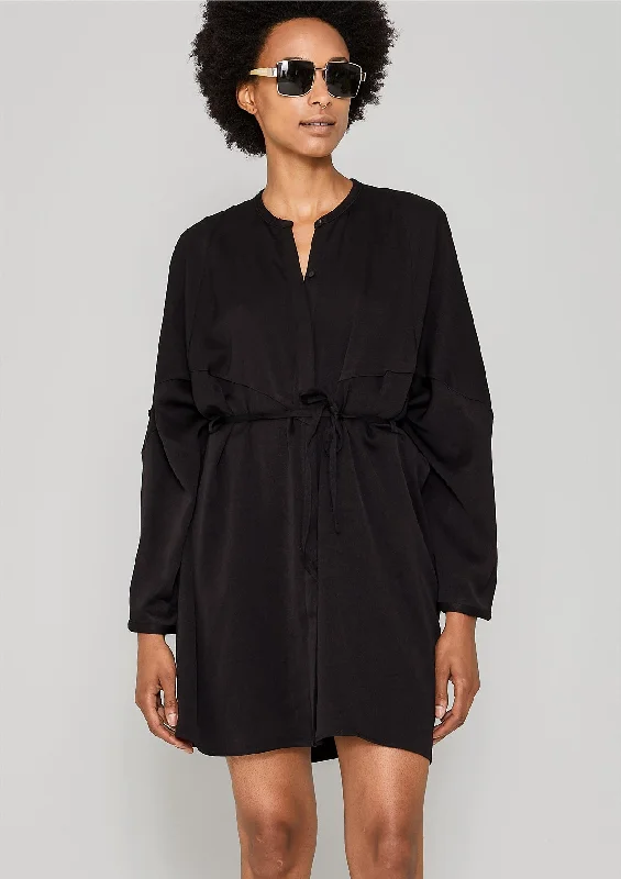 BLOUSE/DRESS - HEAVY DRAPING black Silk unclassified dresses