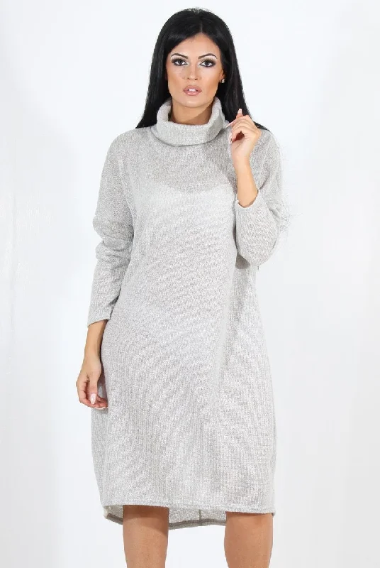 Charley Grey Cowl Neck Oversized Jumper Dress Long unclassified dresses