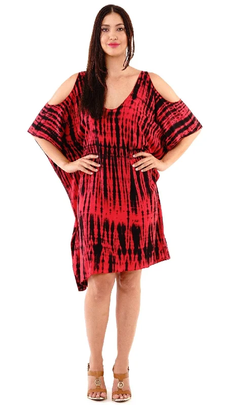 Isadora Cold Shoulder Tie Dye Tunic Dress Corset unclassified dresses