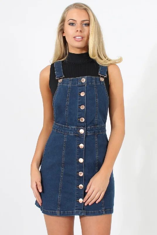 Dark Blue Dungarees Dress - Sunni Tulle unclassified dresses