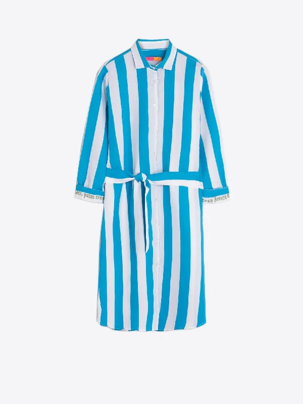 Dover Dress in Bordada Turquoise Stripe Club unclassified dresses