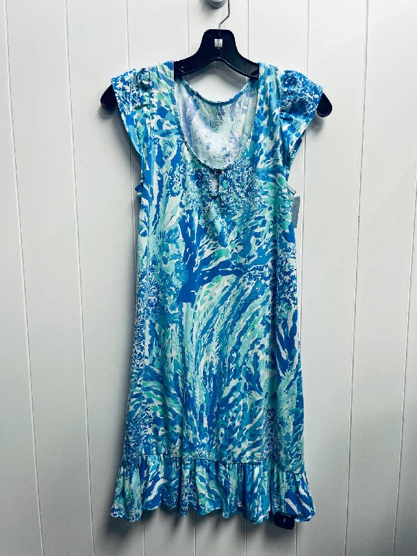 Dress Designer By Lilly Pulitzer In Blue & Green, Size: Xs One-shoulder unclassified dresses