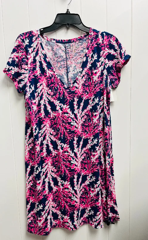 Dress Designer By Lilly Pulitzer In Blue & Pink, Size: L Women's unclassified dresses