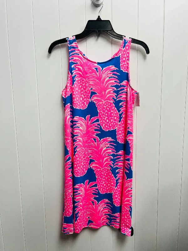 Dress Designer By Lilly Pulitzer In Blue & Pink, Size: Xs Open-back unclassified dresses