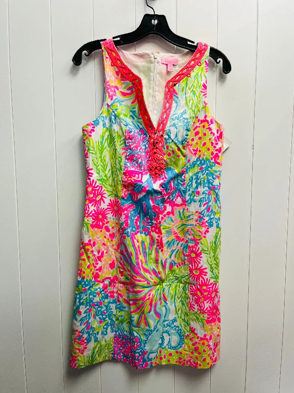 Dress Designer By Lilly Pulitzer In Green & Pink, Size: 6 Winter unclassified dresses