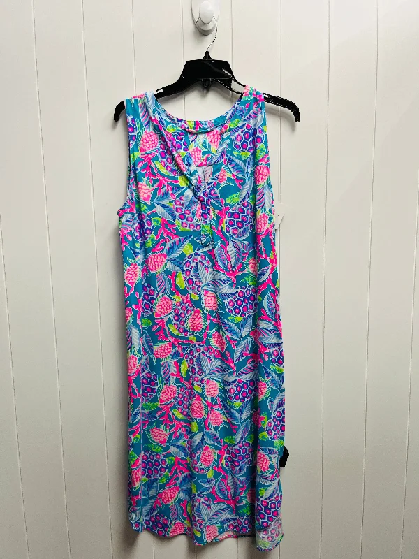 Dress Designer By Lilly Pulitzer In Green & Pink, Size: L Graduation unclassified dresses