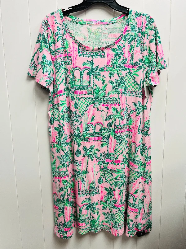 Dress Designer By Lilly Pulitzer In Green & Pink, Size: Xl Elegant unclassified dresses